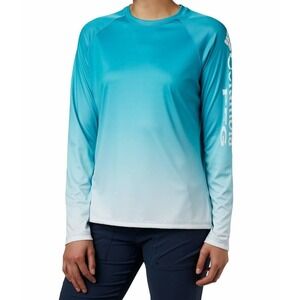 Columbia PFG Super Tidal Long Sleeve Performance UPF‎ Shirt Sz 3X Teal Ombre
